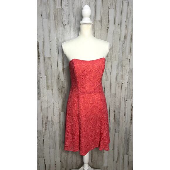 Lilly Pulitzer Women's Pink Strapless Lace A-Line Dress Size 4‎ - Picture 2 of 6